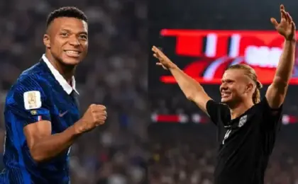 مبابى يقود تشكيل فرنسا أمام النرويج.. وهالاند على مقاعد البدلاء فى كأس العالم