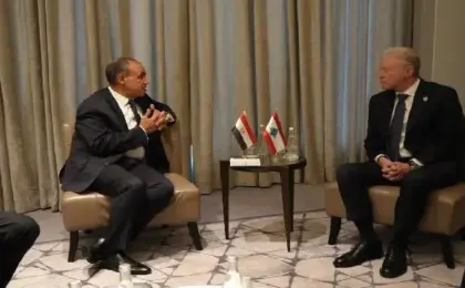 وزير الخارجية يلتقى نظيره اللبنانى على هامش مجلس جامعة الدول العربية