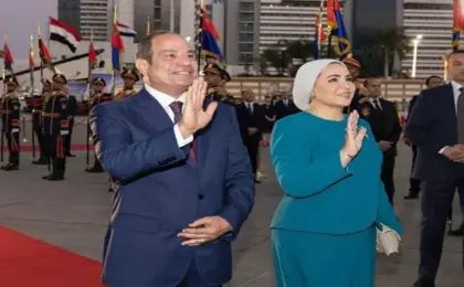 السيدة انتصار السيسى: نرحب بكل محبة بالرئيس الصينى وقرينته من أرض النيل
