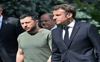 زيلينسكى يجتمع مع ماكرون فى نيويورك