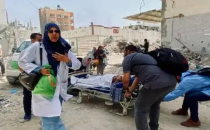 إصابة 3 فلسطينيين بينهم طفلة وامرأة فى قصف إسرائيلى على خيمة جنوب غزة